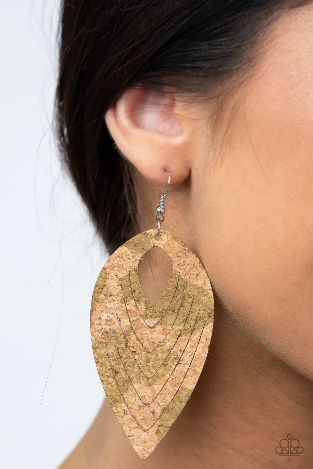 Cork Cabana Green-Earring