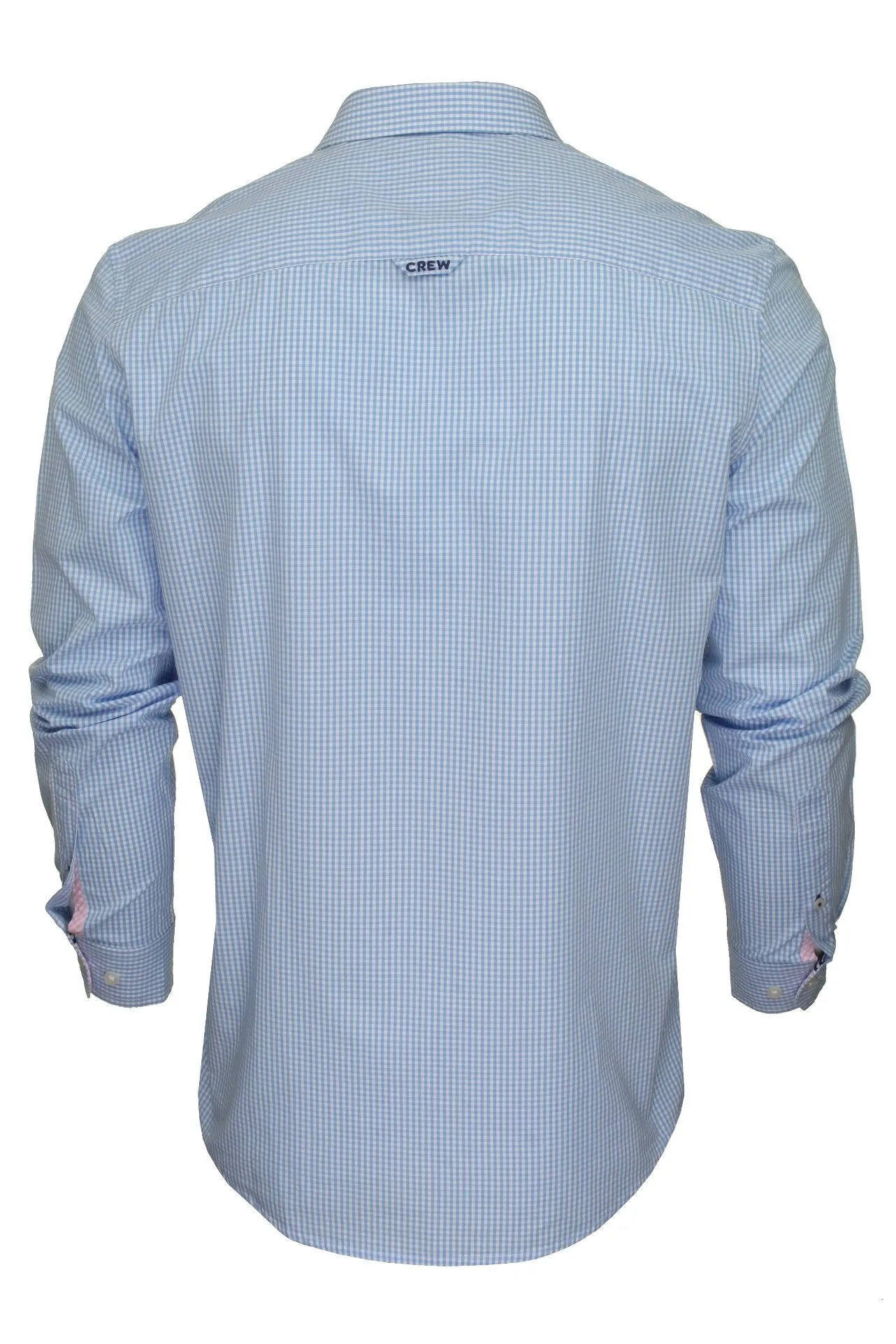 Crew Clothing Mens Check Poplin Shirt 'Classic Micro Gingham' - Long Sleeved