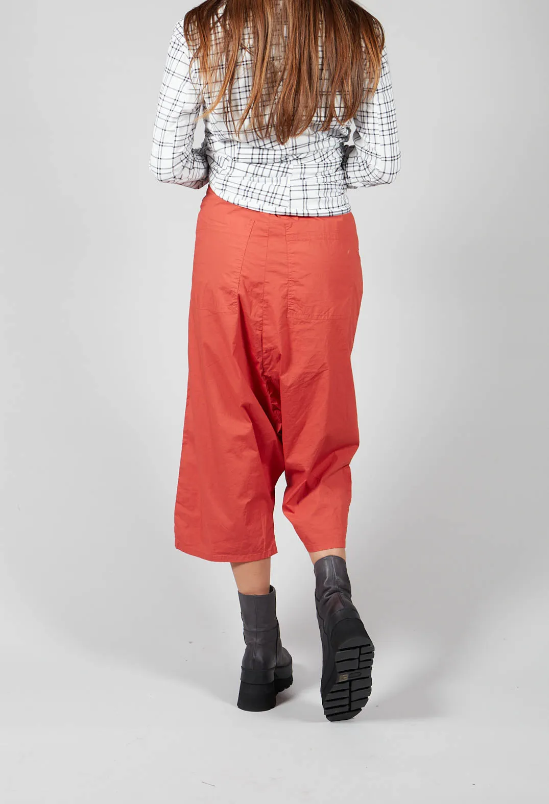 Cropped Wide Leg Trousers in Orange