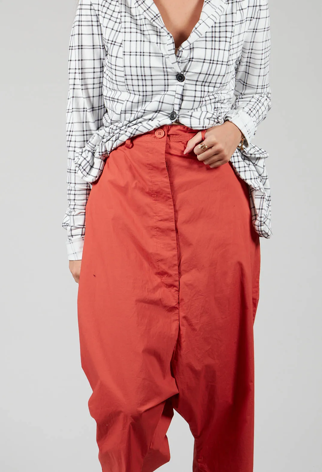 Cropped Wide Leg Trousers in Orange