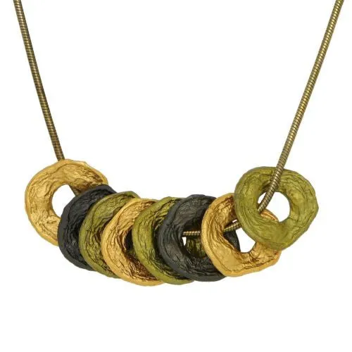 Curly Pod 16 Adjustable Tri Color Necklace by Michael Michaud