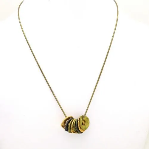 Curly Pod 16 Adjustable Tri Color Necklace by Michael Michaud