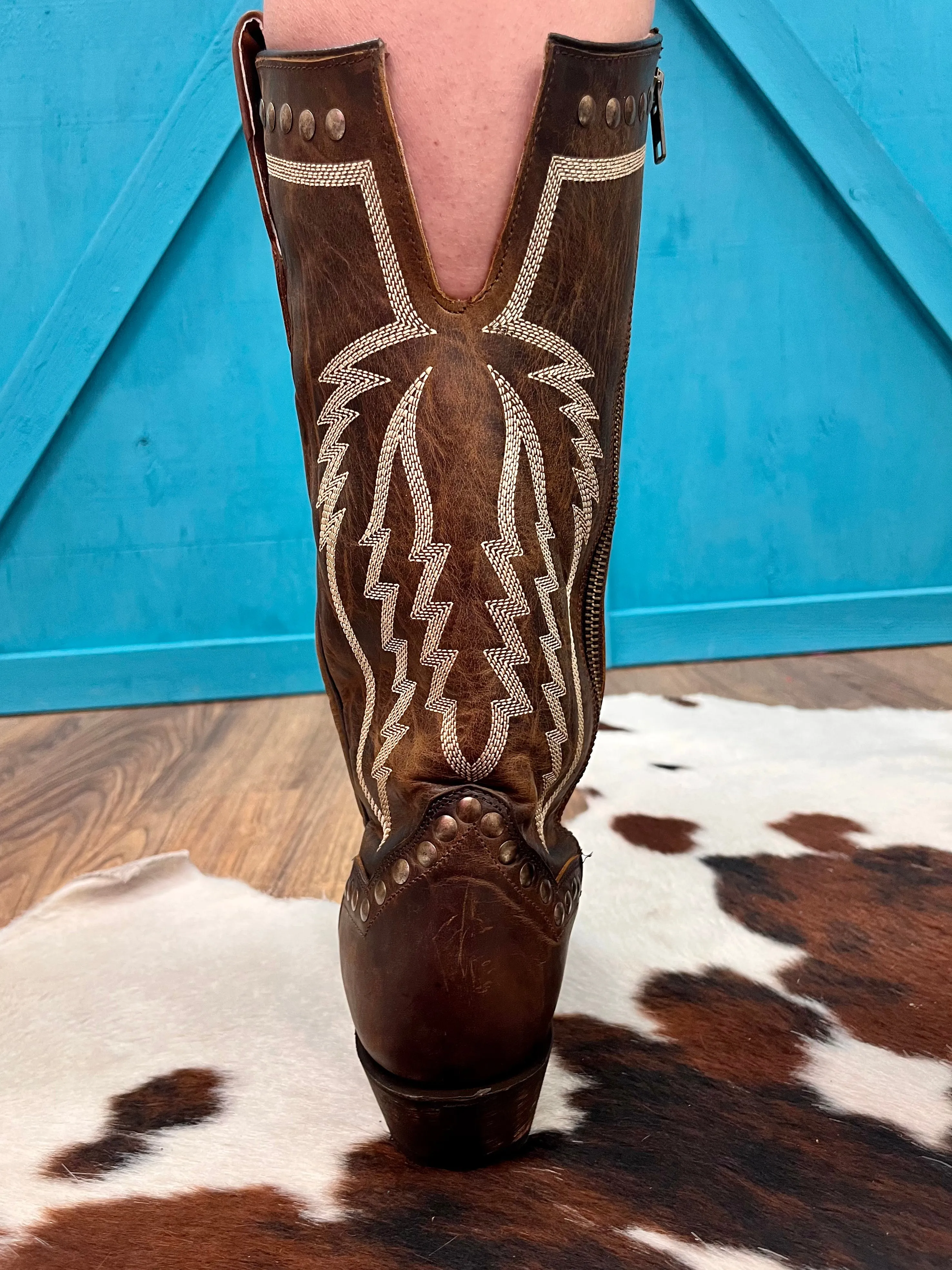 Dan Post Women's Sadi Brown Snip Toe High Cowgirl Boots DP4201