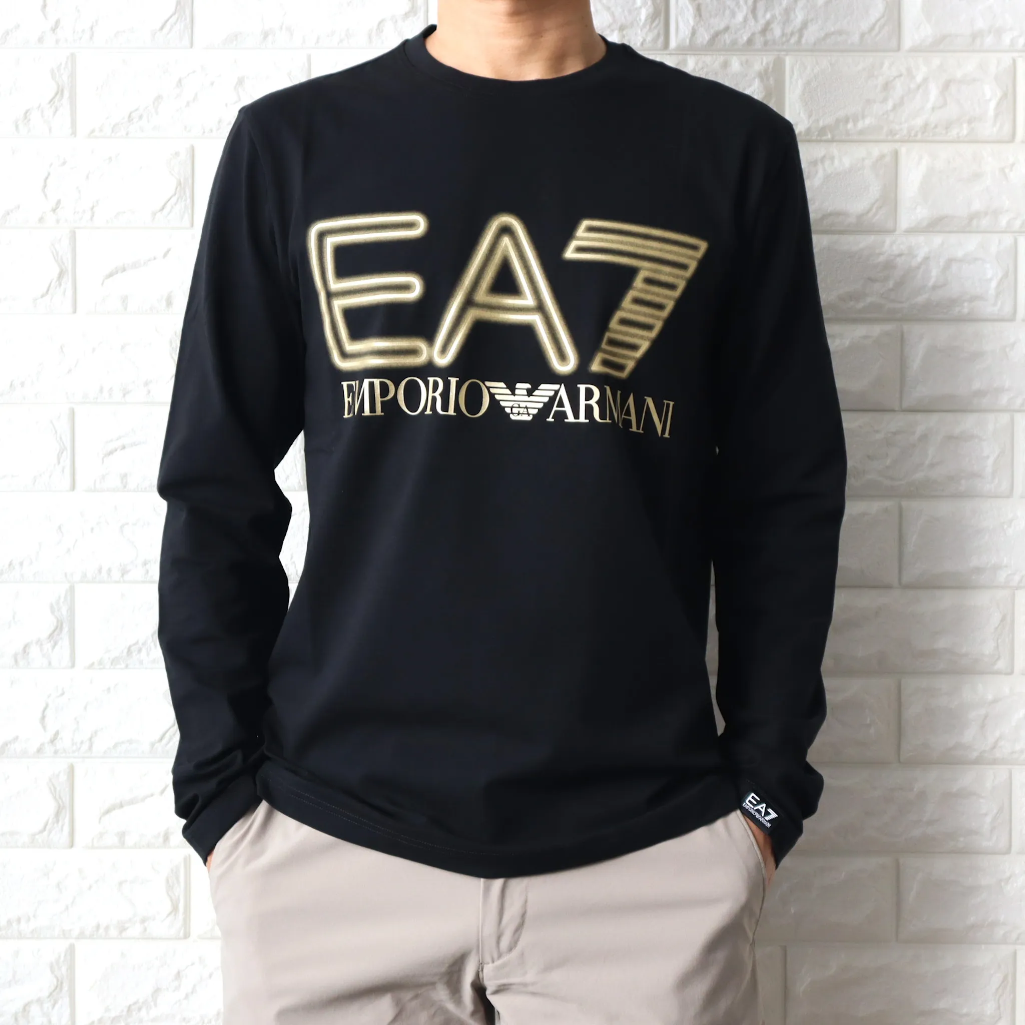 EMPORIO ARMANI  |Crew Neck Unisex Collaboration Long Sleeves Plain Cotton