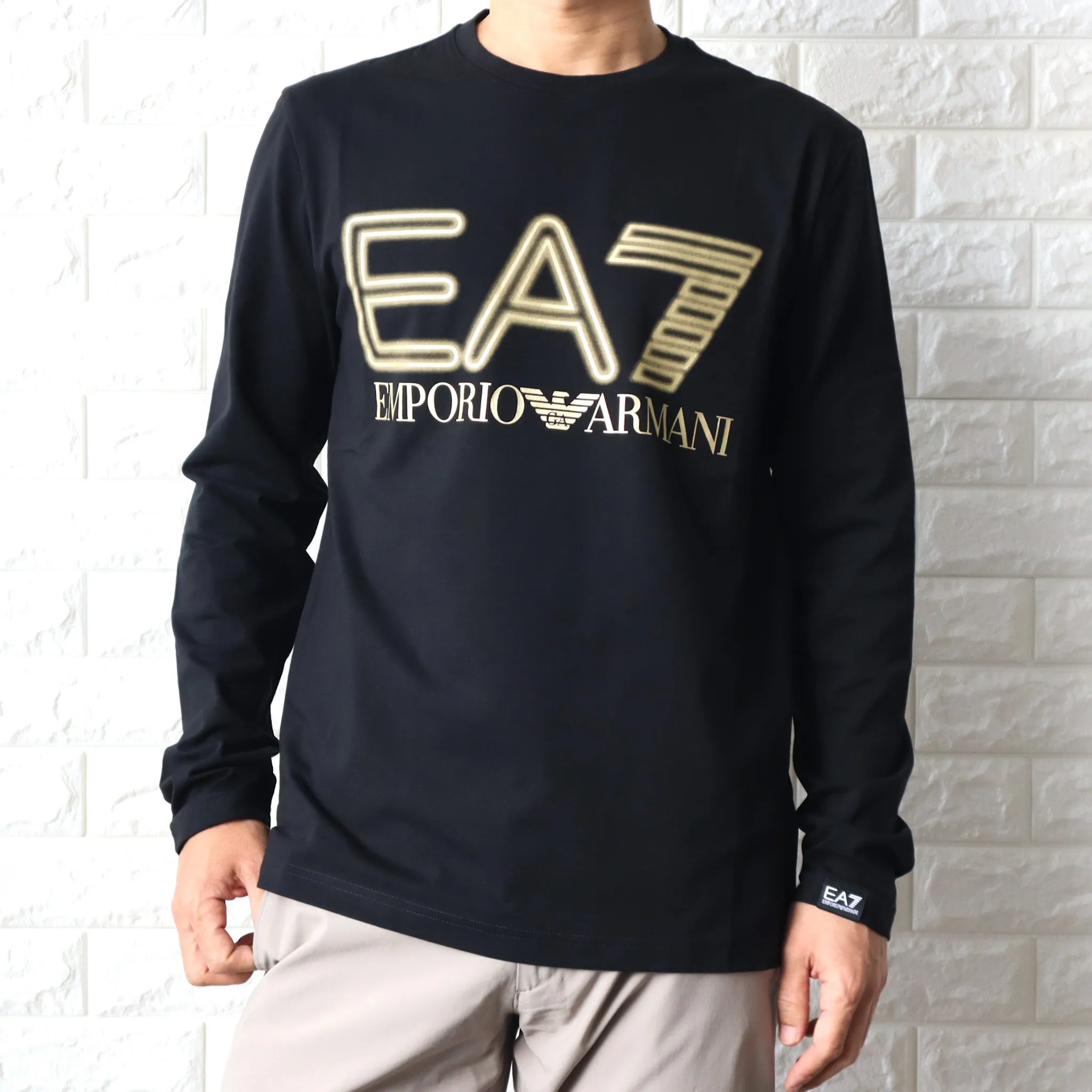 EMPORIO ARMANI  |Crew Neck Unisex Collaboration Long Sleeves Plain Cotton