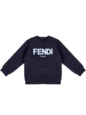 Fendi Kids Logo Embroidered Crewneck Sweatshirt