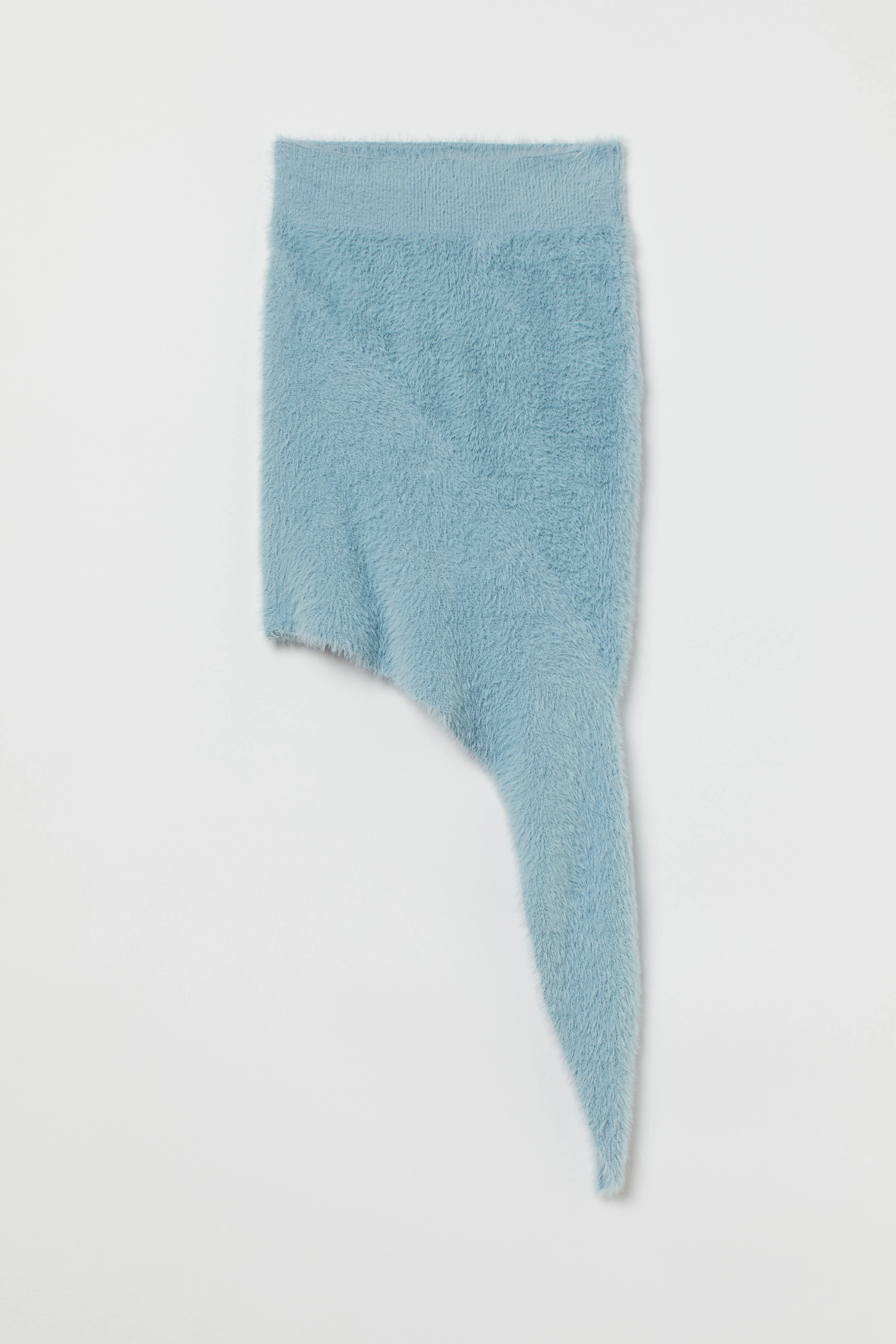 Fluffy-knit skirt - Regular waist - Midi - Light blue - Ladies | H&M GB