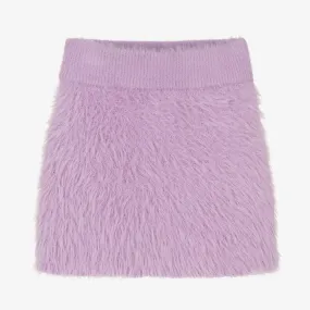 Girls Lilac Fluffy Knit Skirt