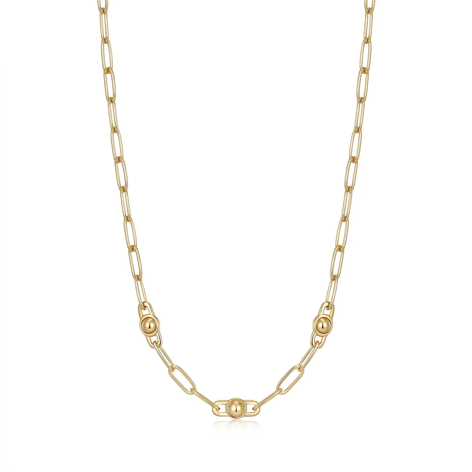 Gold Orb Link Chunky Chain Necklace