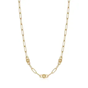 Gold Orb Link Chunky Chain Necklace