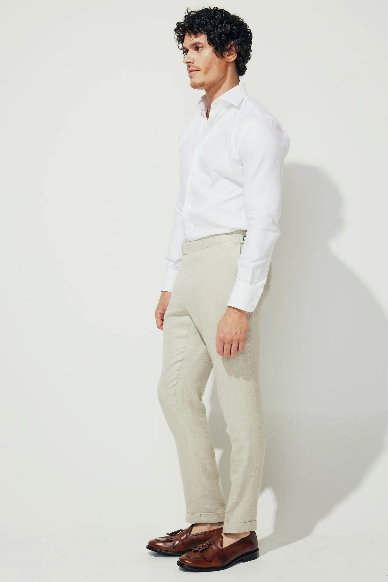 Greyson Como Suit - Sand Wool Silk Linen