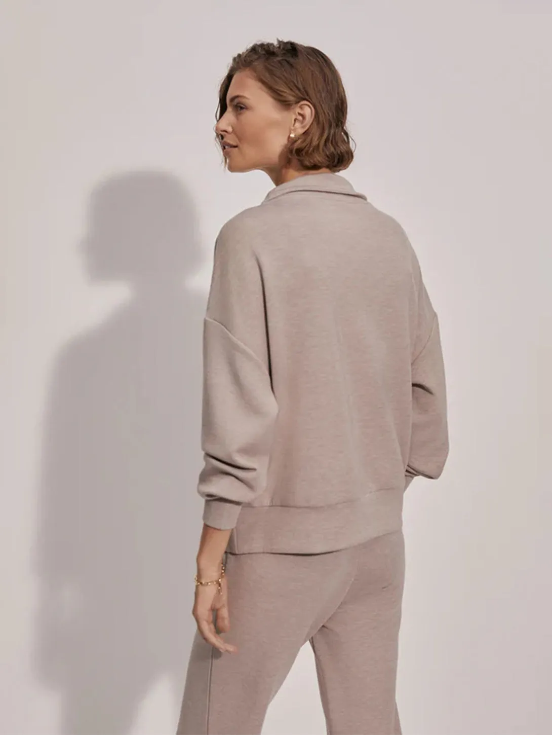 Hawley Half Zip Sweatshirt - Taupe Marl