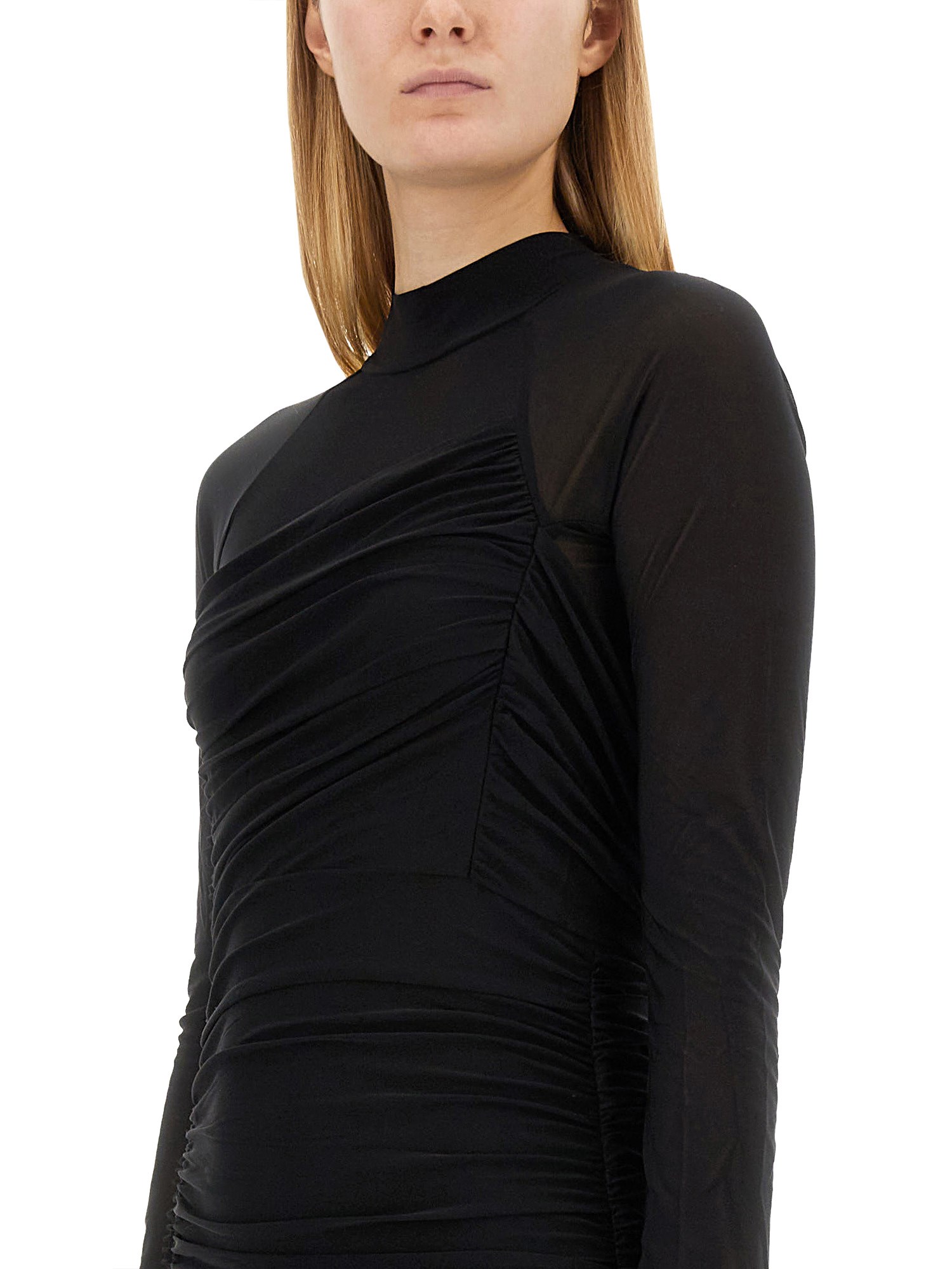 HELMUT LANG    MINI DRESS WITH RUFFLE