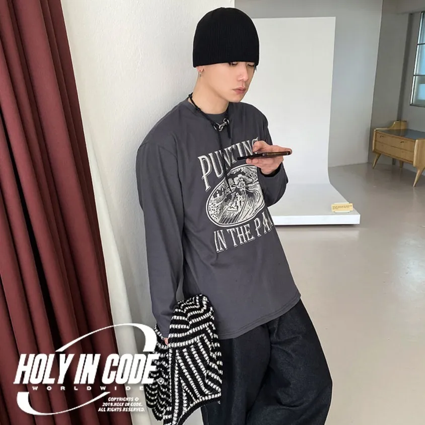 HOLY IN CODE  |Crew Neck Unisex Long Sleeves Cotton Oversized