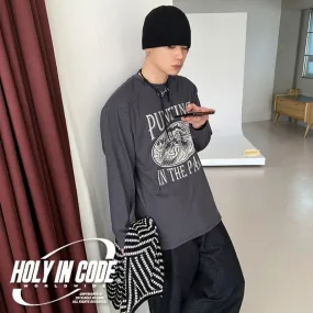 HOLY IN CODE  |Crew Neck Unisex Long Sleeves Cotton Oversized