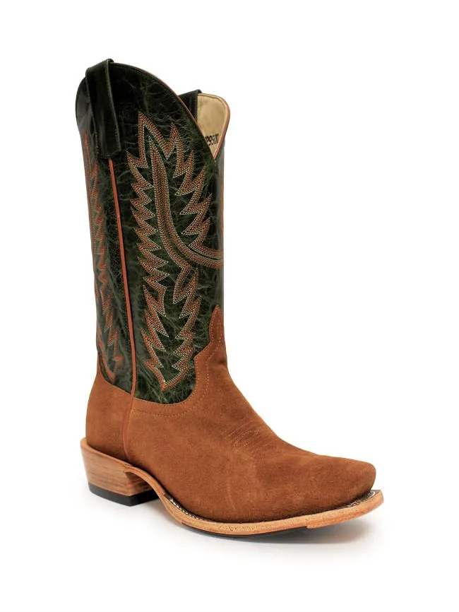 Horse Power  Mens Top Hand Camel Suede Snip Toe Cowboy Boots