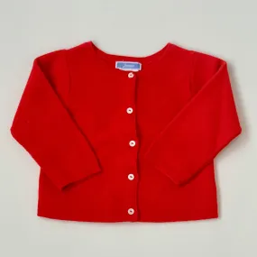 Jacadi Red Cotton Pointelle Cardigan: 12 Months