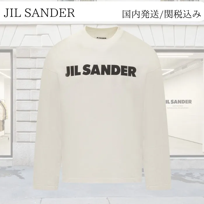 Jil Sander  |Crew Neck Street Style Long Sleeves Plain Cotton