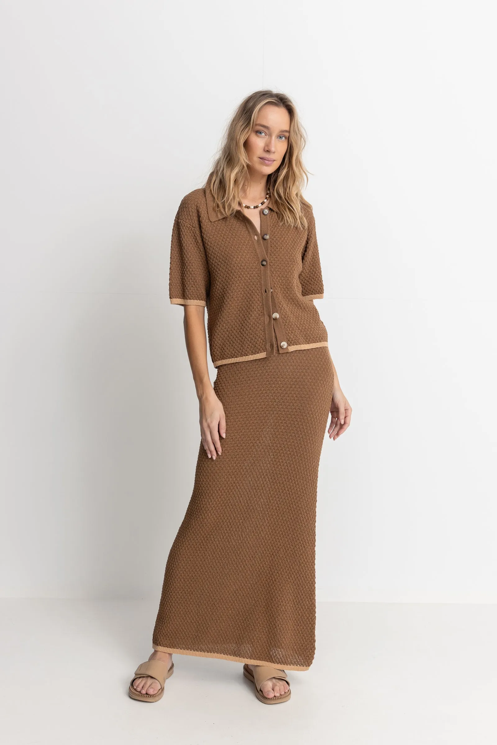 Joni Knit Maxi Skirt Chocolate