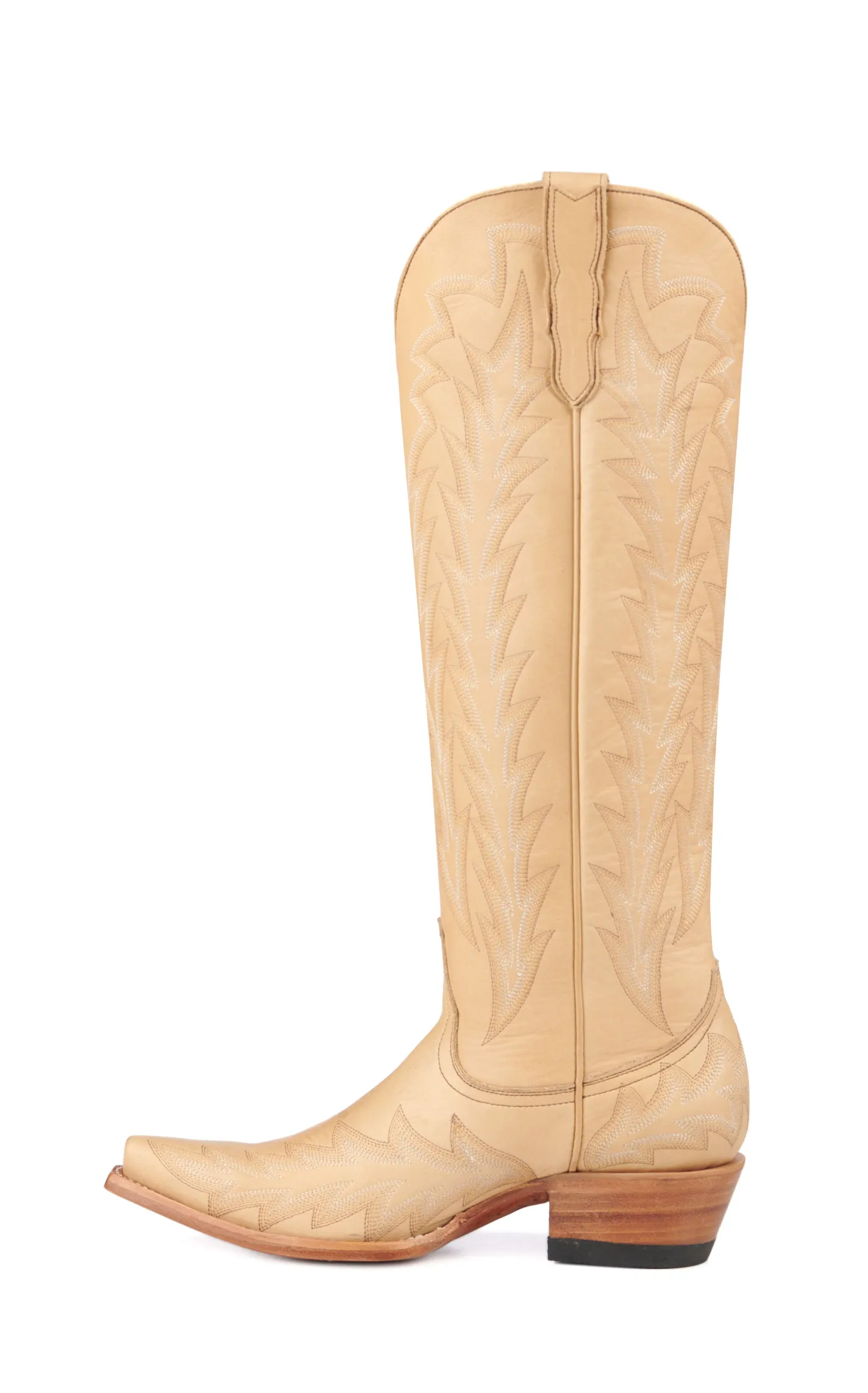 JRC & Sons Women's Nancy Leather Snip Toe Tall Cowboy Boot in Camel