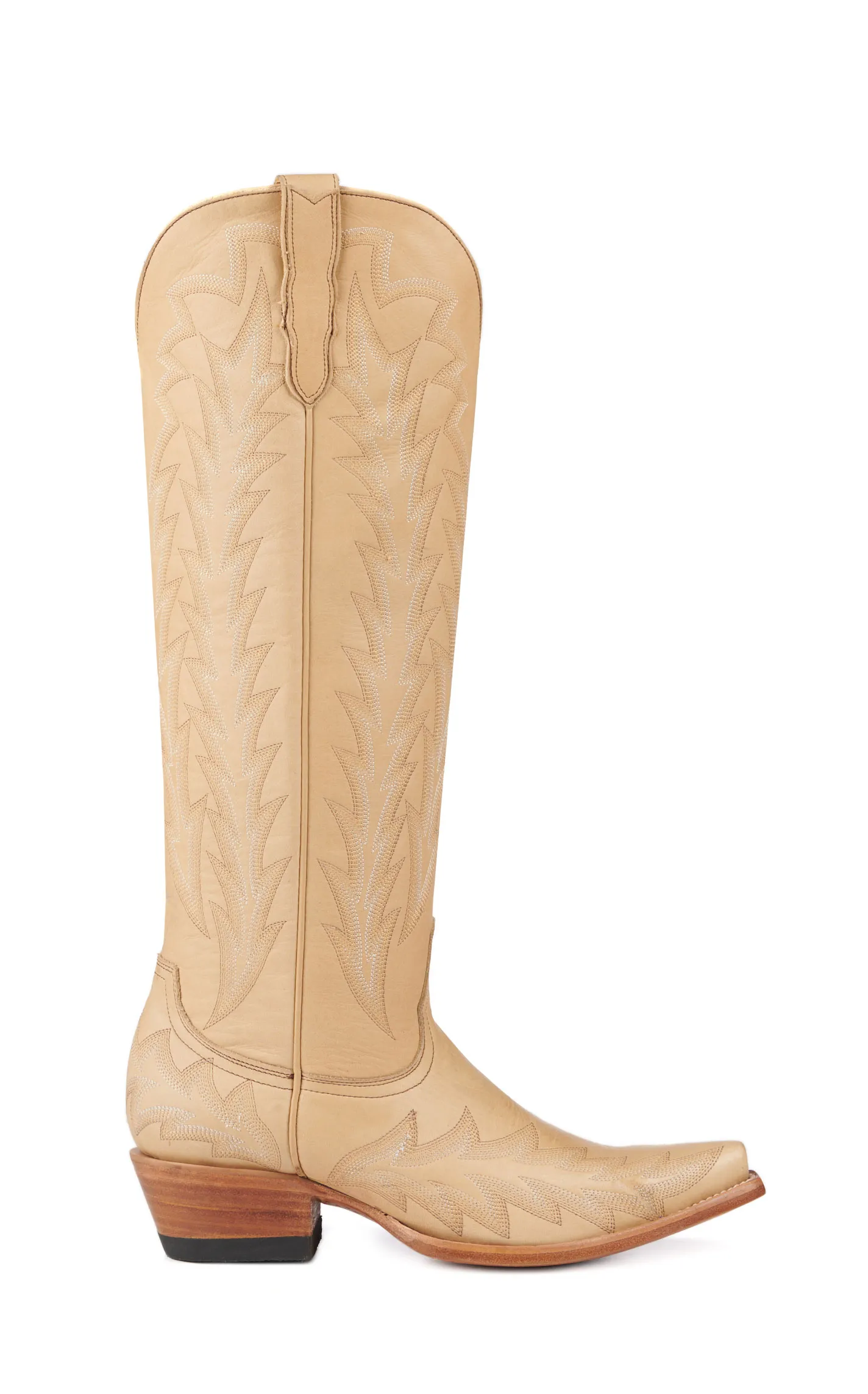 JRC & Sons Women's Nancy Leather Snip Toe Tall Cowboy Boot in Camel