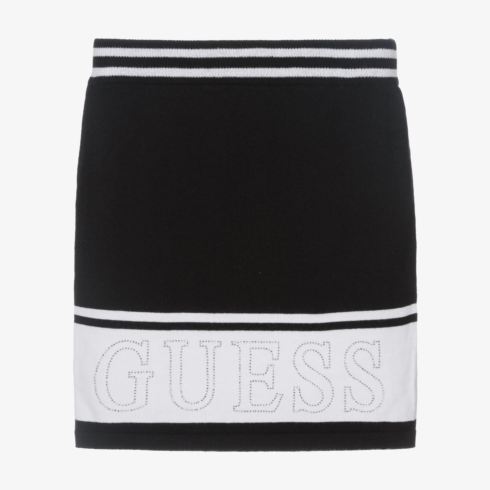 Junior Girls Black Cotton Knit Skirt