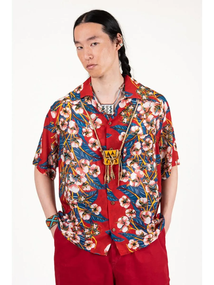 Kapital Silk rayon cotton flower pattern rangle color aloha shirt (short sleeves) K2205SS111