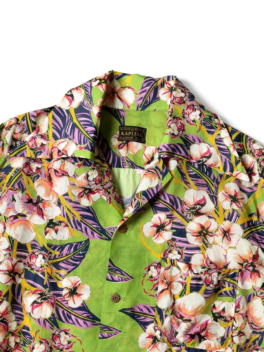 Kapital Silk rayon cotton flower pattern rangle color aloha shirt (short sleeves) K2205SS111