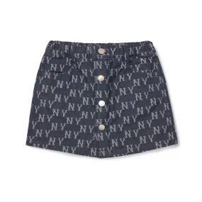 [Kids] Classic Monogram Denim-Like Jacquard Skort NEW YORK YANKEES