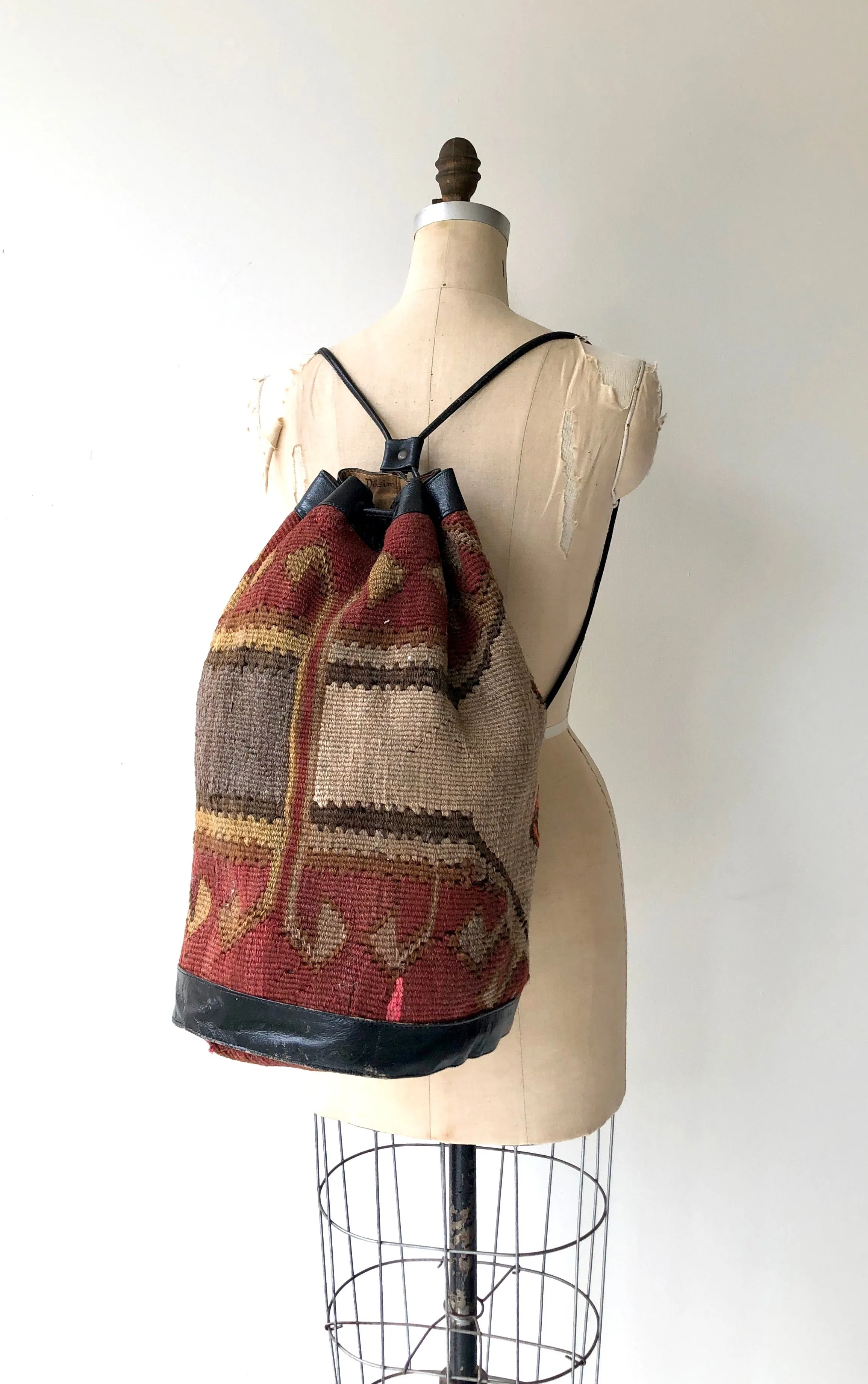 Kilim Drawstring Backpack