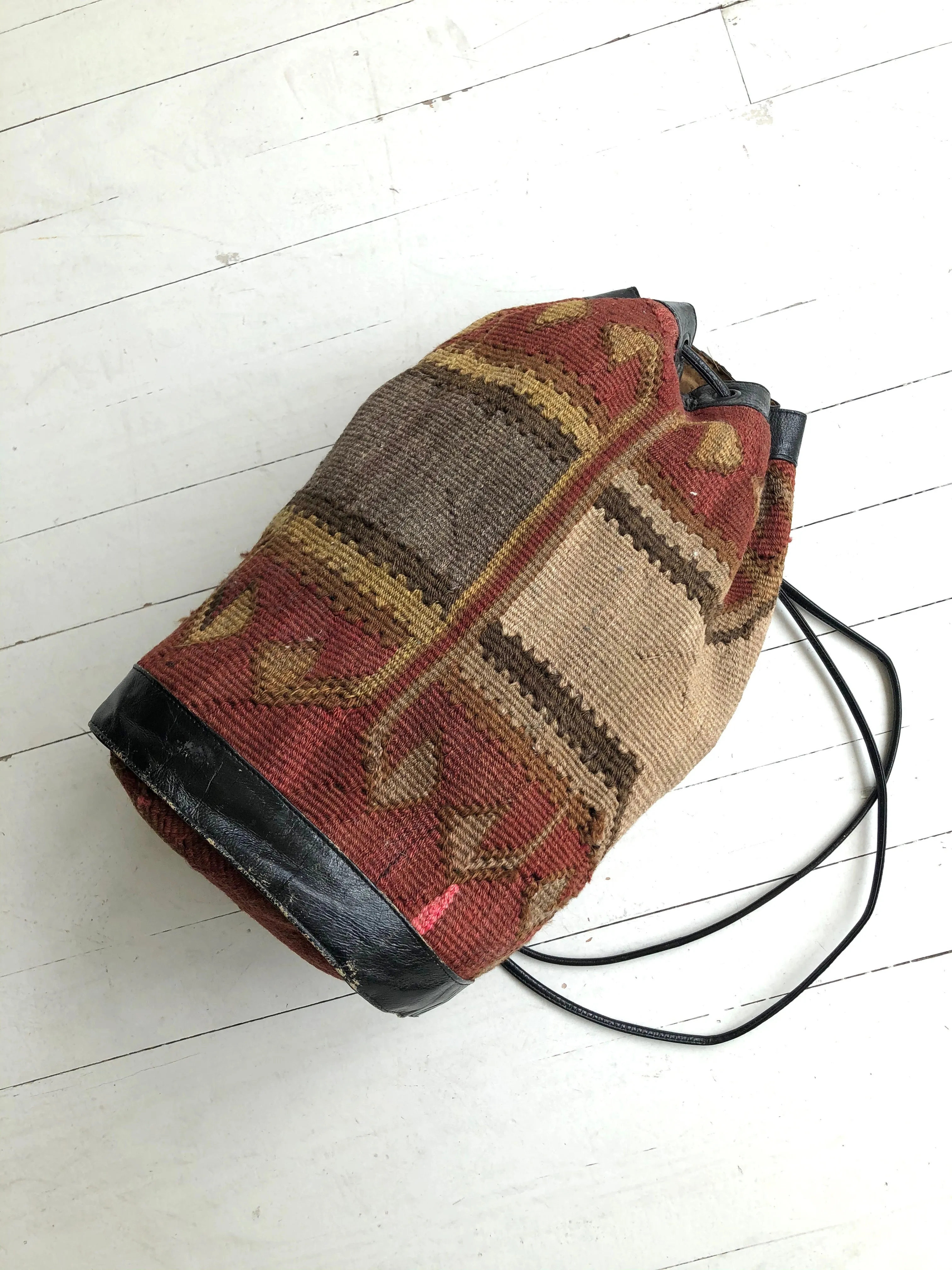 Kilim Drawstring Backpack