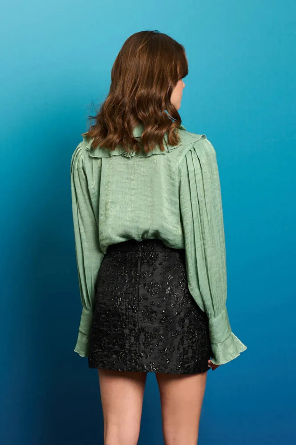 LAGOON SHELL RUFFLE BLOUSE