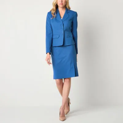 Le Suit 2-pc. Checked Skirt Suit