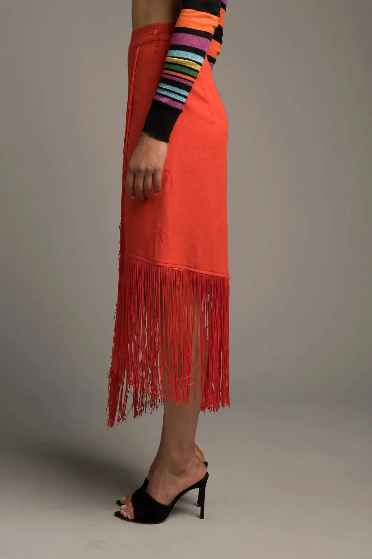 Le Superbe Fringe With Benefits Skirt Terracotta