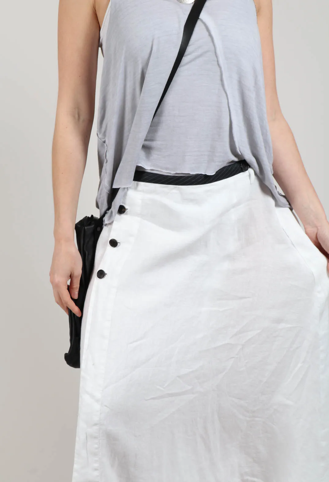 Linen Skirt in Off White