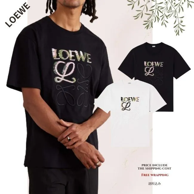 LOEWE  |Crew Neck Unisex Street Style Long Sleeves Cotton Oversized