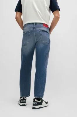 Loose-fit jeans in vintage-washed comfort-stretch denim