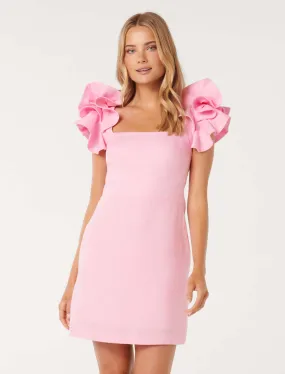 Mackenzie Ruffle Sleeve Mini Dress