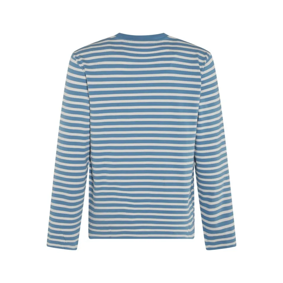 MAISON KITSUNE  |Crew Neck Stripes Unisex Street Style Long Sleeves Cotton