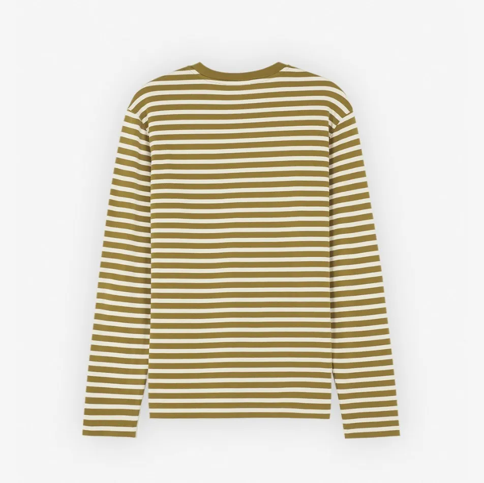 MAISON KITSUNE  |Crew Neck Stripes Unisex Street Style Long Sleeves Cotton