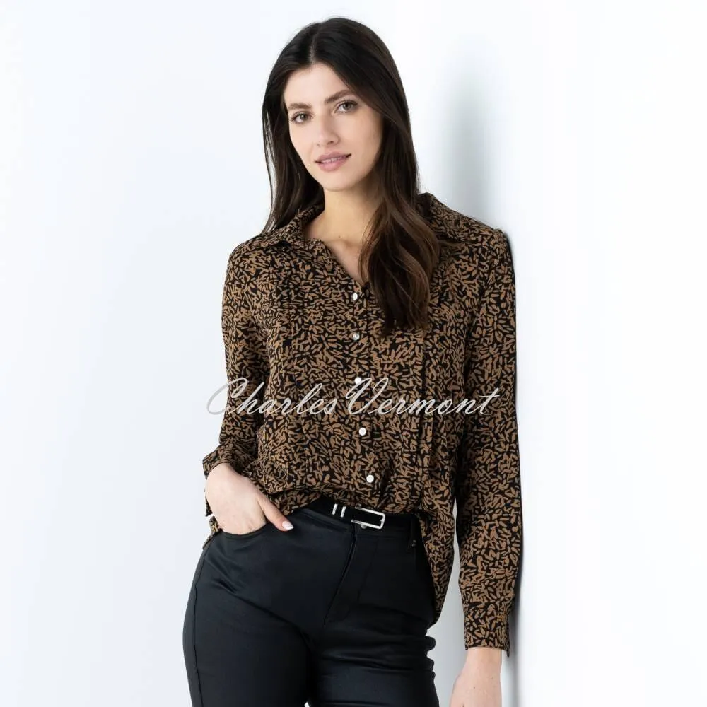 Marble Blouse - Style 6797-130 (Camel / Black)