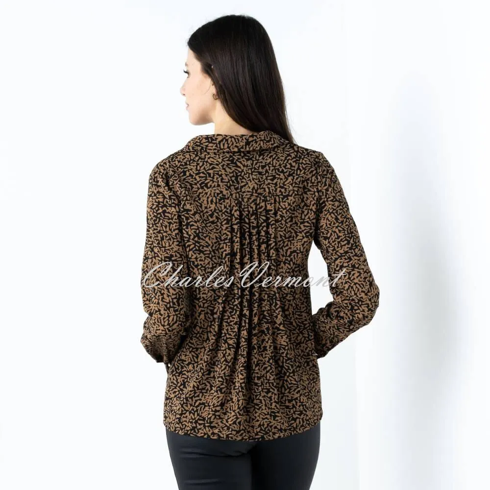 Marble Blouse - Style 6797-130 (Camel / Black)