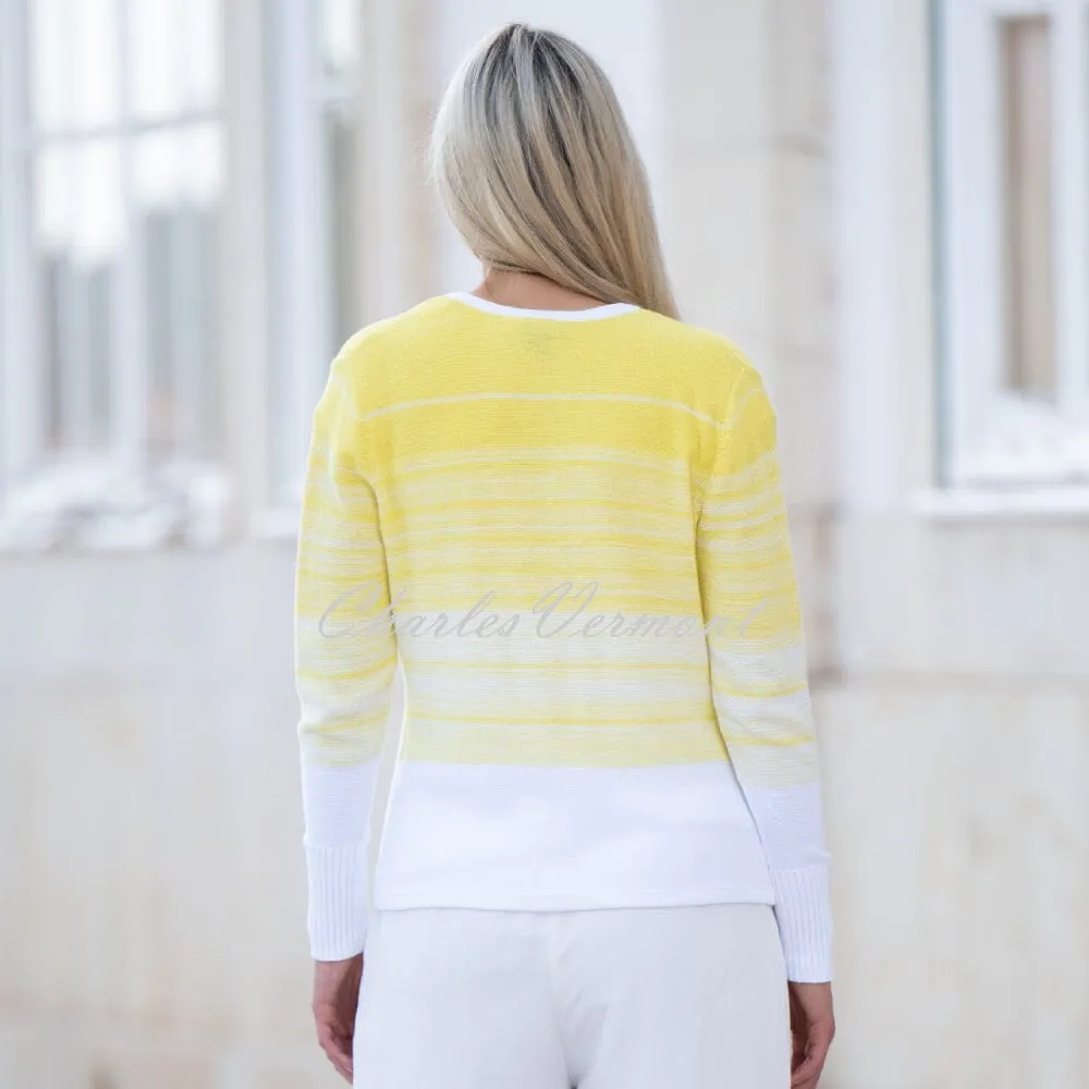 Marble Ombré Knit Cardigan - Style 7439-152 (Yellow / White)