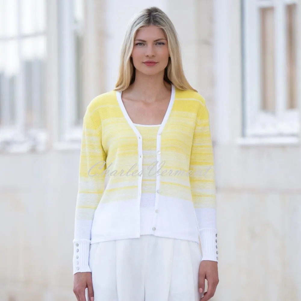 Marble Ombré Knit Cardigan - Style 7439-152 (Yellow / White)