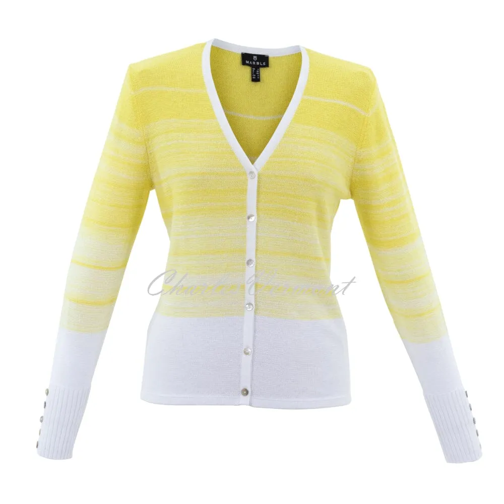 Marble Ombré Knit Cardigan - Style 7439-152 (Yellow / White)