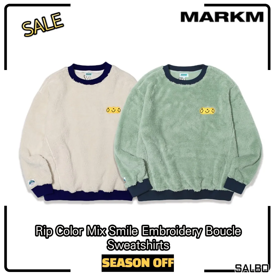 MARKM  |Street Style U-Neck Long Sleeves Cotton Oversized