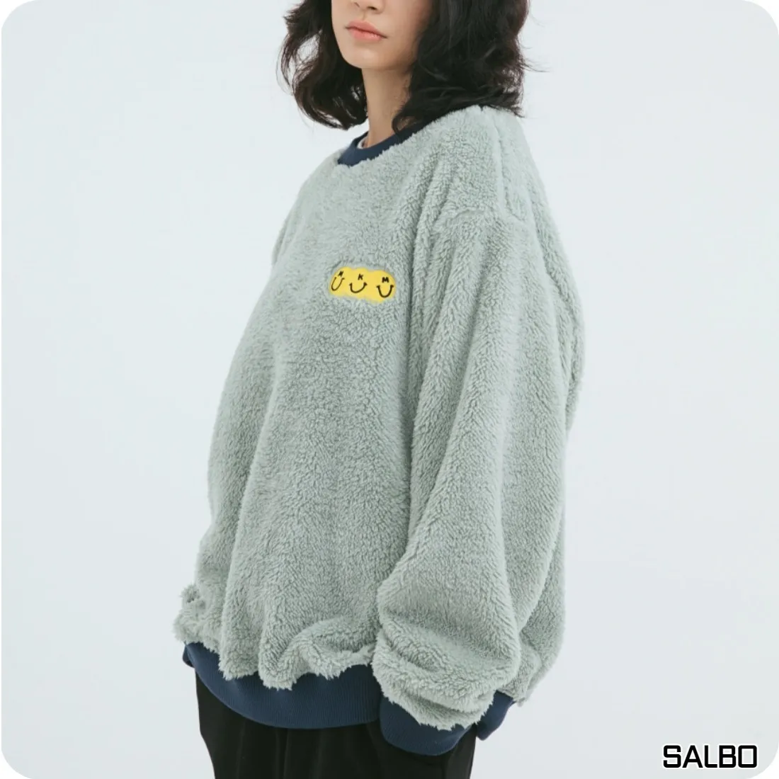 MARKM  |Street Style U-Neck Long Sleeves Cotton Oversized