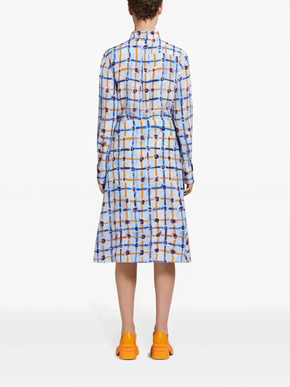 MARNI Saraband Print Midi Skirt in Blue for Women - SS24 Collection