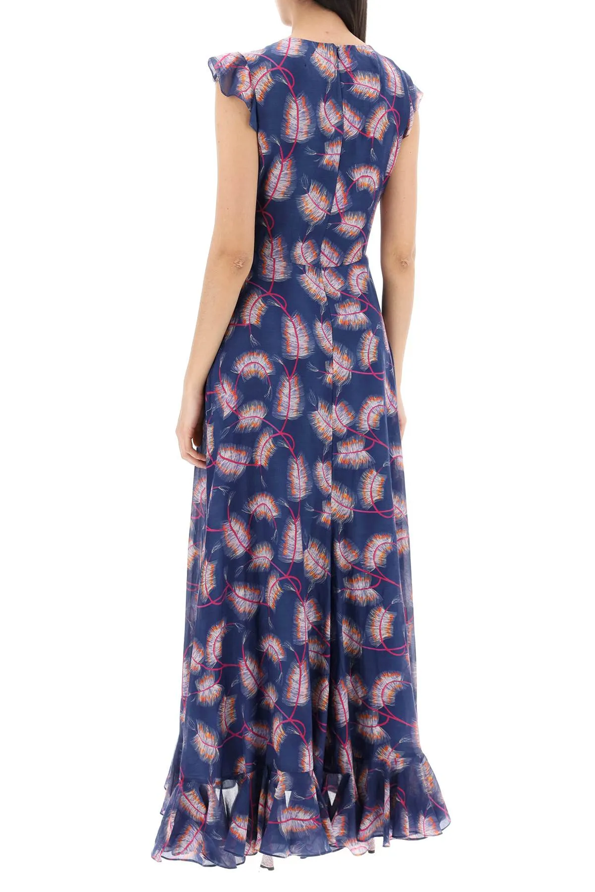 maxi cotton and silk emma dress. 1890 1807 QUILL NAVY