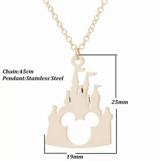 Mickey Castle Necklace, Disney Necklace